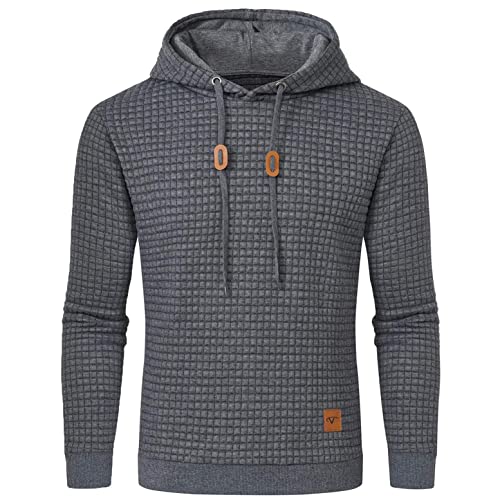 Tansozer Kapuzenpullover Herren Men's Plain Hoodie Classics Basic Hooded Sweatshirt Long Sleeve Casual Hoodie Herren Dunkelgrau XL von Tansozer