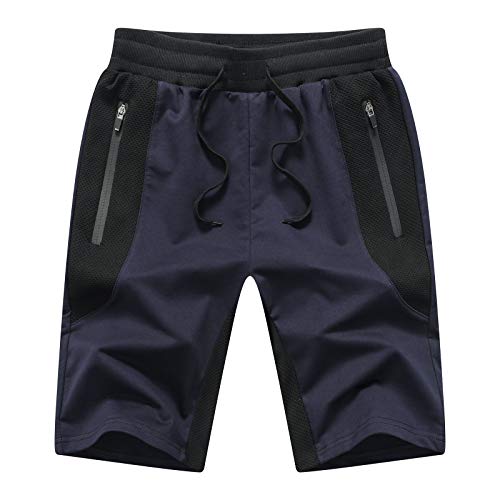 Tansozer Kurze Hosen Herren Mit Taschen Shorts Herren Sommer Sport Gym Shorts Jogginghose Herren Kurz Sweat Kurze Hose MäNner Jogging Shorts Blau S von Tansozer