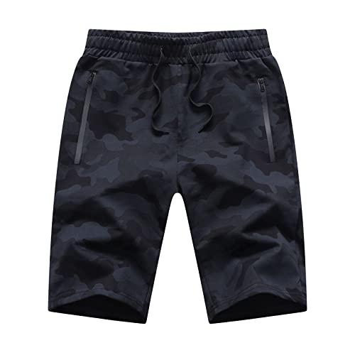 Tansozer Kurze Hosen Herren Shorts Camouflage Shorts Sommer Sport Baumwolle Kurze Hosen Männer Sweatshorts Herren Sweat Gym Running Shorts Mit ReißVerschluss Schwarz XL Tansozer Kurze Hosen Herren Shorts Camouflage Shorts Sommer Sport Baumwolle Kurze Hosen Männer Sweatshorts Herren Sweat Gym Running Shorts Mit ReißVerschluss Schwarz XL von Tansozer