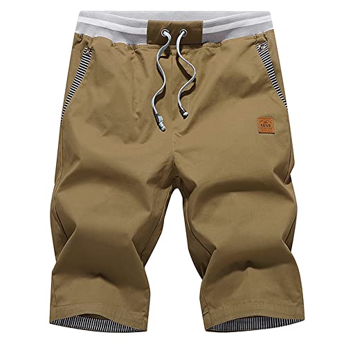 Tansozer Kurze Hosen Herren Shorts Herren Sommer Chino Gummizug Kaffee XXL von Tansozer