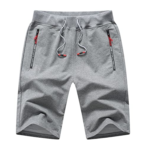Tansozer Kurze Hosen Herren Shorts Sommer Sport Sweatshorts Gym Jogginghose Kurz Sweat Hose Männer Jersey Jogging Bermuda Dunkelgrau 2XL von Tansozer