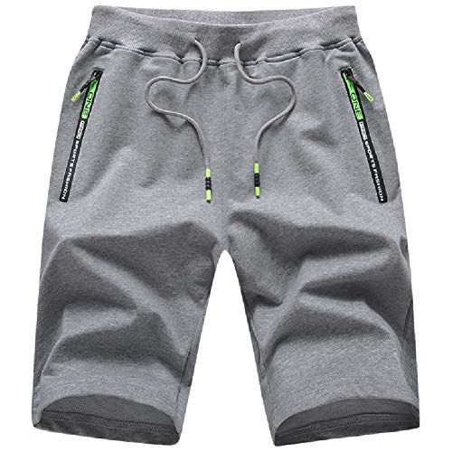 Tansozer Kurze Hosen Herren Shorts Sport Sommer Jogginghose Herren Kurz Shorts Baumwolle Gym Sweat Shorts Jogging Fitness Hose Grau S von Tansozer