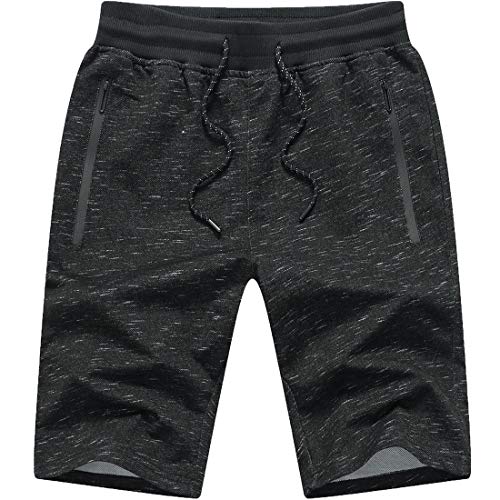 Tansozer Kurze Hosen Herren Shorts Sport Sommer Kurze Jogging Hosen Baumwolle Shorts Herren Gym Shorts Fitness Sweatshorts Schwarz1 M von Tansozer