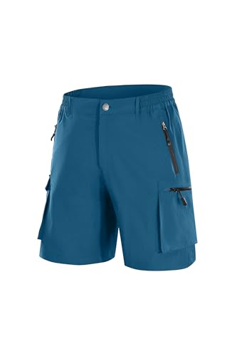 Tansozer Kurze Hosen Herren Sommer Schnelltrocknend Wanderhose Kurz Stretch Cargo Bermuda Sporthose Outdoor Trekking Wandershorts mit 5 Taschen Pfauenblau 2XL Tansozer Kurze Hosen Herren Sommer Schnelltrocknend Wanderhose Kurz Stretch Cargo Bermuda Sporthose Outdoor Trekking Wandershorts mit 5 Taschen Pfauenblau 2XL von Tansozer