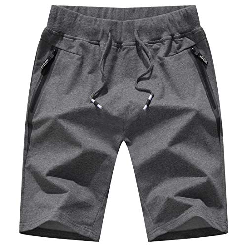 Tansozer Kurze Hosen Herren Sport Shorts Gym Jogginghose Herren Kurz Baumwolle Fitness Shorts Herren Sommer（Grau,M） von Tansozer