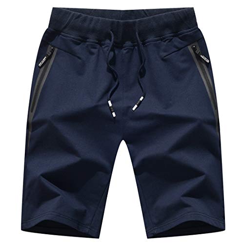 Tansozer Kurze Hosen Herren Sport Shorts Gym Jogginghose Herren Kurz Baumwolle Sweat Shorts Herren Sommer（Blau,S） von Tansozer