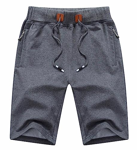 Tansozer Shorts Herren Kurze Hosen Herren Shorts Sport Sommer Kurze Jogging Hosen Baumwolle Shorts Herren Gym Shorts Fitness Sweatshorts Grau1701 3XL von Tansozer