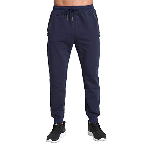 Tansozer Trainingshose Herren Lang Jogginghose Herren mit Reißverschluss Sporthose Herren Hose Männer Fitness Freizeithose Blau 3XL von Tansozer