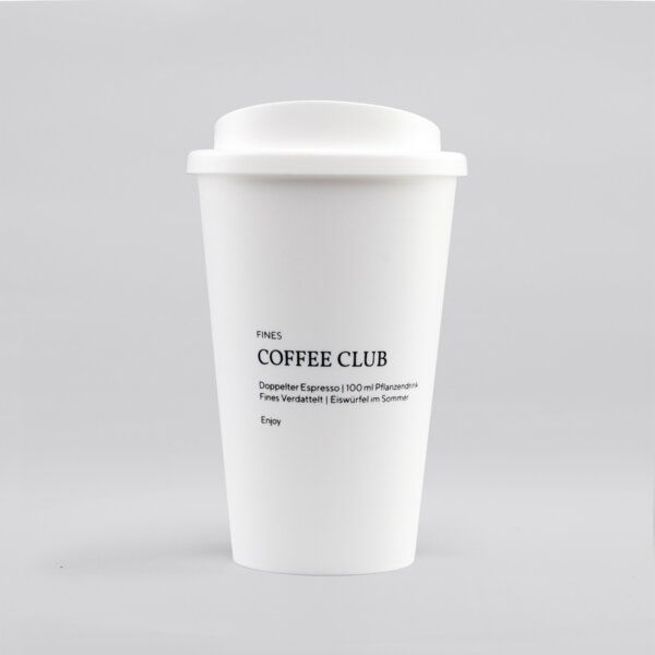 Tante Fine Becher To Go COFFEE CLUB * weiß mit Schraubdeckel * Thermobecher von Tante Fine