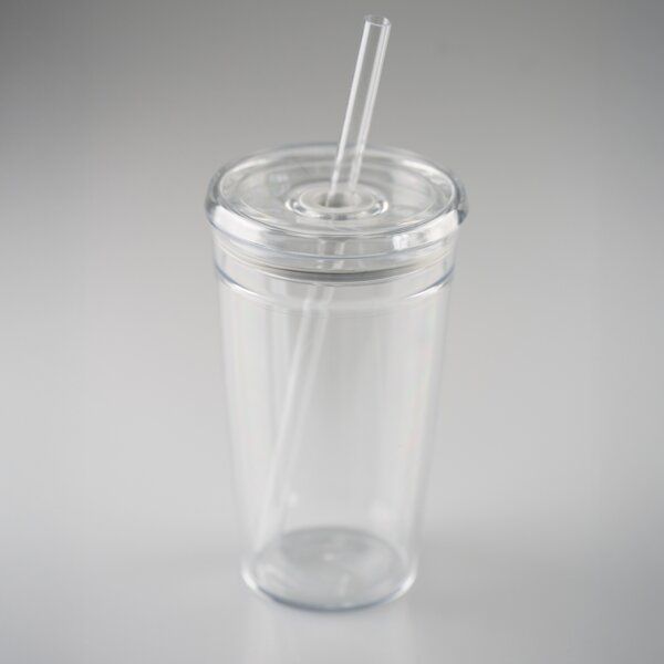 Tante Fine Becher mit Trinkhalm COLD CUP * mit Deckel * auslaufsicher von Tante Fine