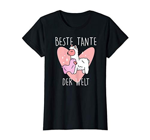 Damen Beste Tante der Welt Lama T-Shirt von Tante Nichte Neffe Lama Alpaka