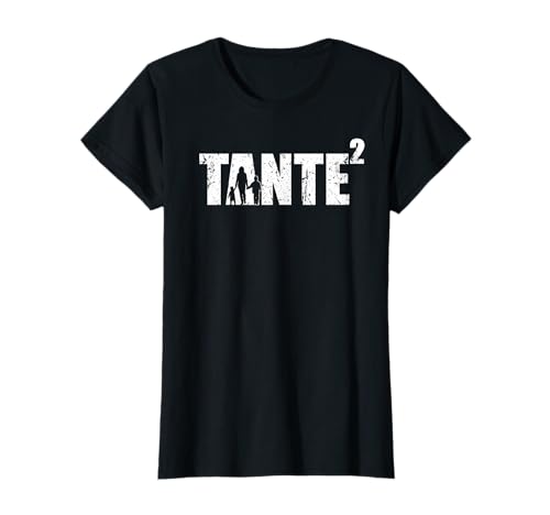Tante hoch 2 Schwester zweifache Tante Geschenk Baby T-Shirt von Tante Schwangerschaft verkünden