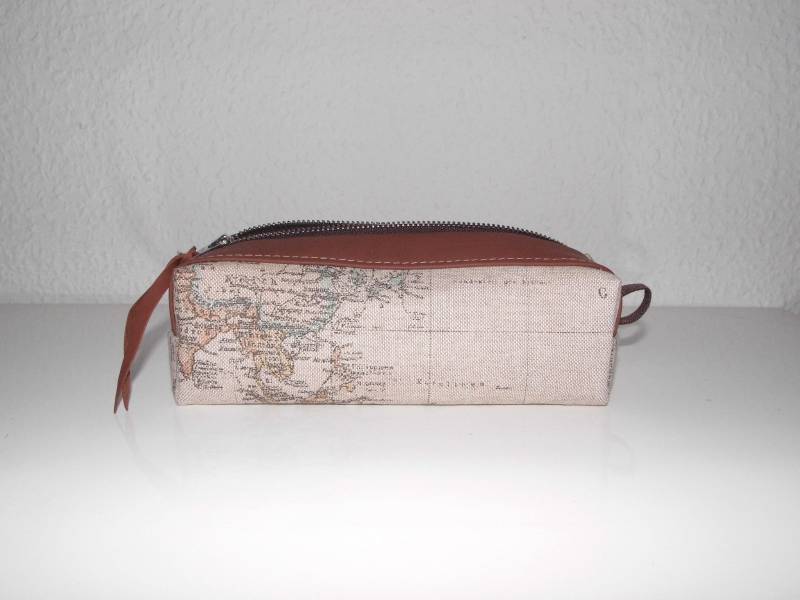 Federmappe "Globe" Natur Bw/Leder Federmappe "Globe" Natur Bw/Leder von TanteDonatella