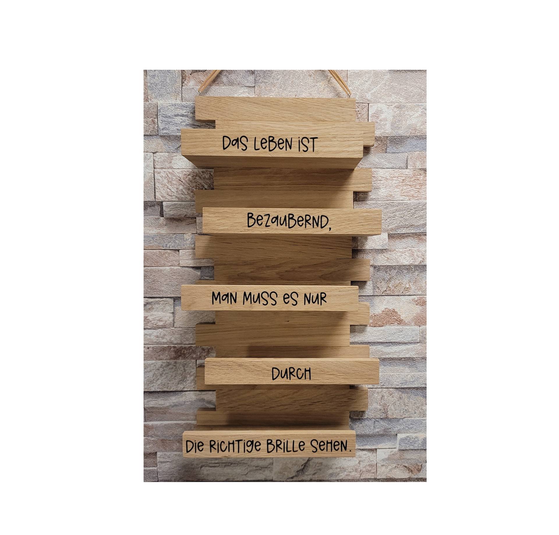 Dein Brillenregal "Das Leben Ist Bezaubernd" Helle Eiche, Holzregal, Wandregal Dein Brillenregal "Das Leben Ist Bezaubernd" Helle Eiche, Holzregal, Wandregal von TanteEllaShop