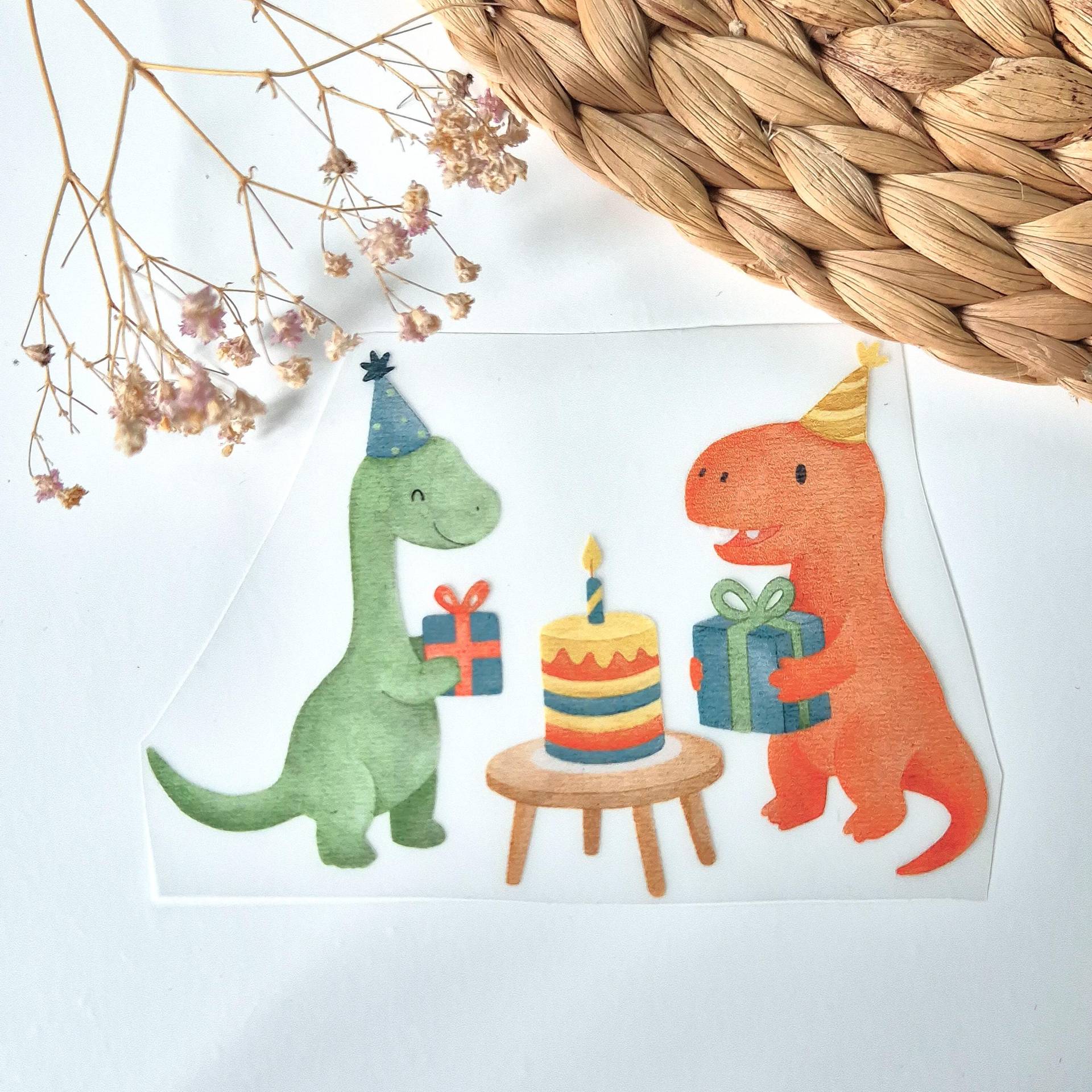 Bügelbild Dino | Geburtstag Party Freunde Kinder Dinosaurier Tiere von TanteKarloDesign