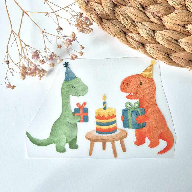 Bügelbild Dino | Geburtstag Party Freunde Kinder Dinosaurier Tiere von TanteKarloDesign