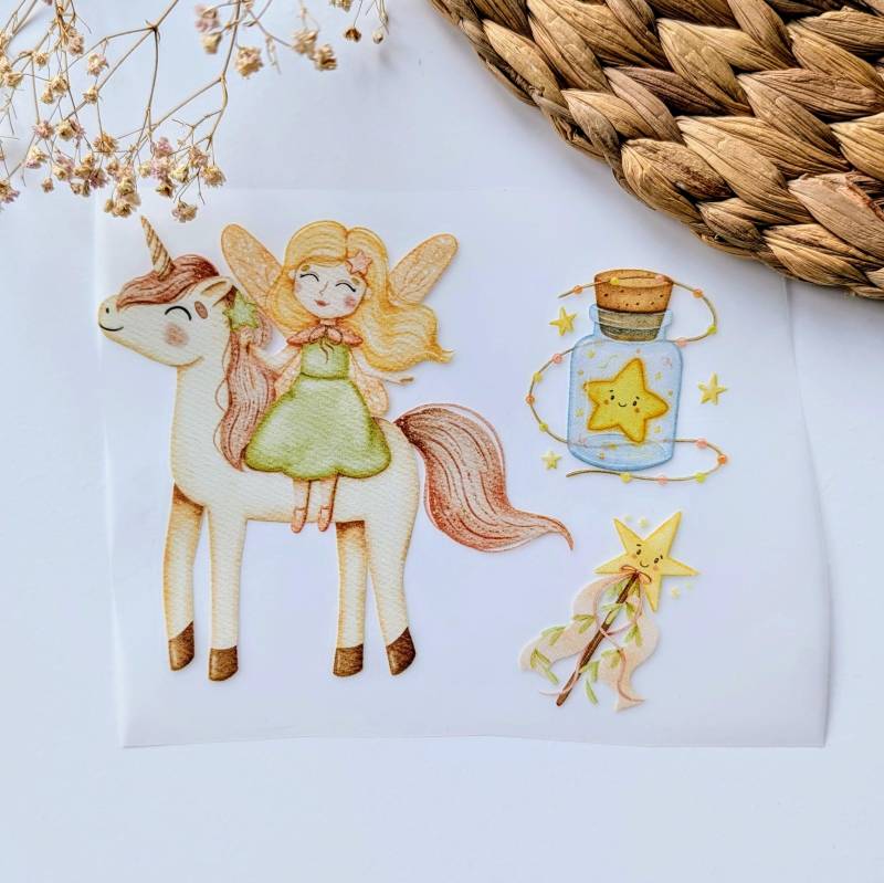 Bügelbild Fee | Pferd Bügelbilder Für Kinder Bügelpatch Handgezeichnet Bild Zum Aufbügeln |Bügelbild Tiere von TanteKarloDesign