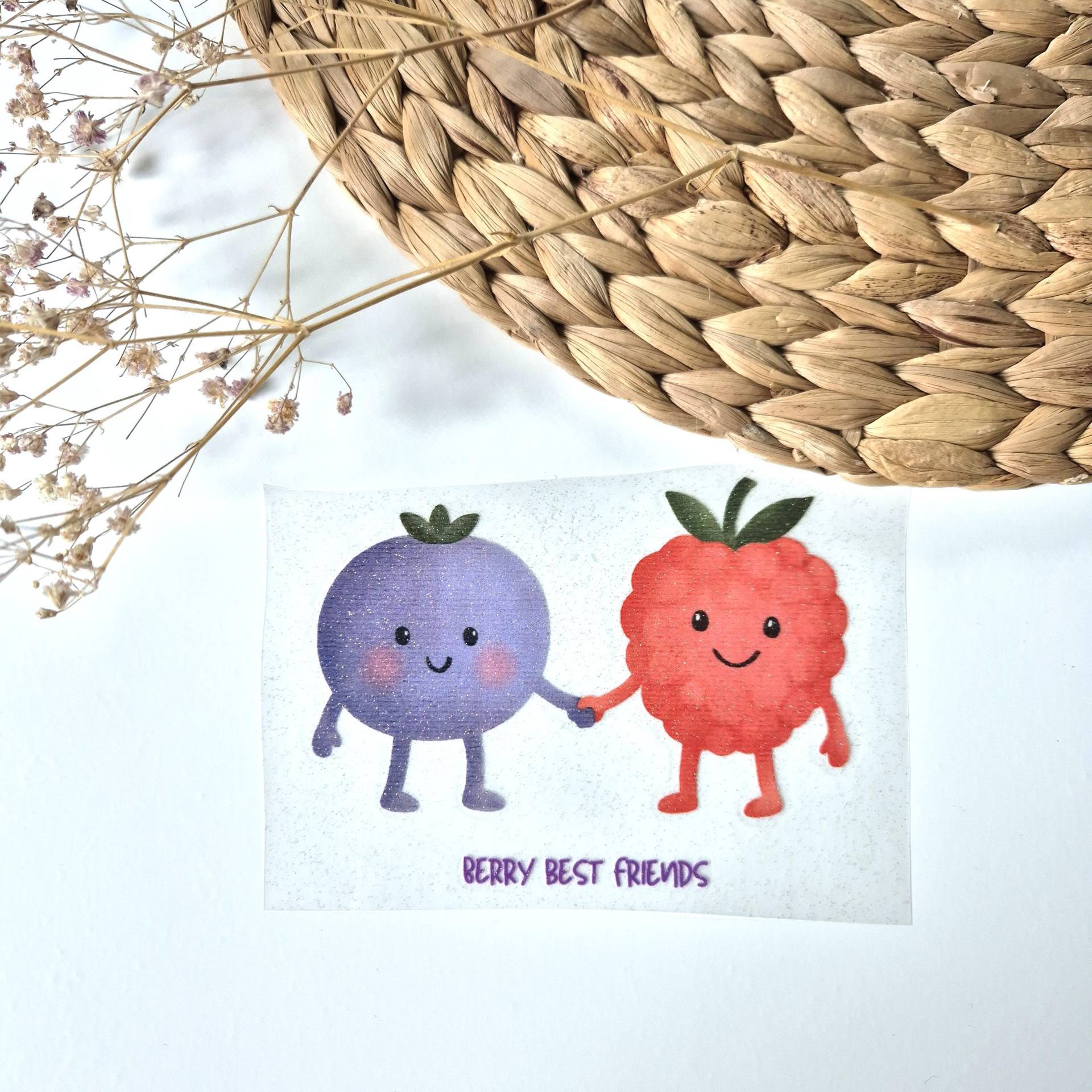 Bügelbild Glitzer Beeren | Freunde Kinder Blueberry Mädchen Beste von TanteKarloDesign