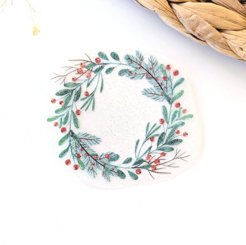 Bügelbild Weihnachtskranz Klein Glitzer | Weihnachten| Bügelbilder Für Kinder Bügelpatch Bild Zum Aufbügeln von TanteKarloDesign