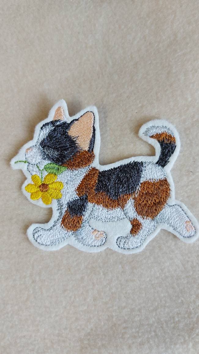 Aufnäher Süße Katze ... Gestickt von TantePe