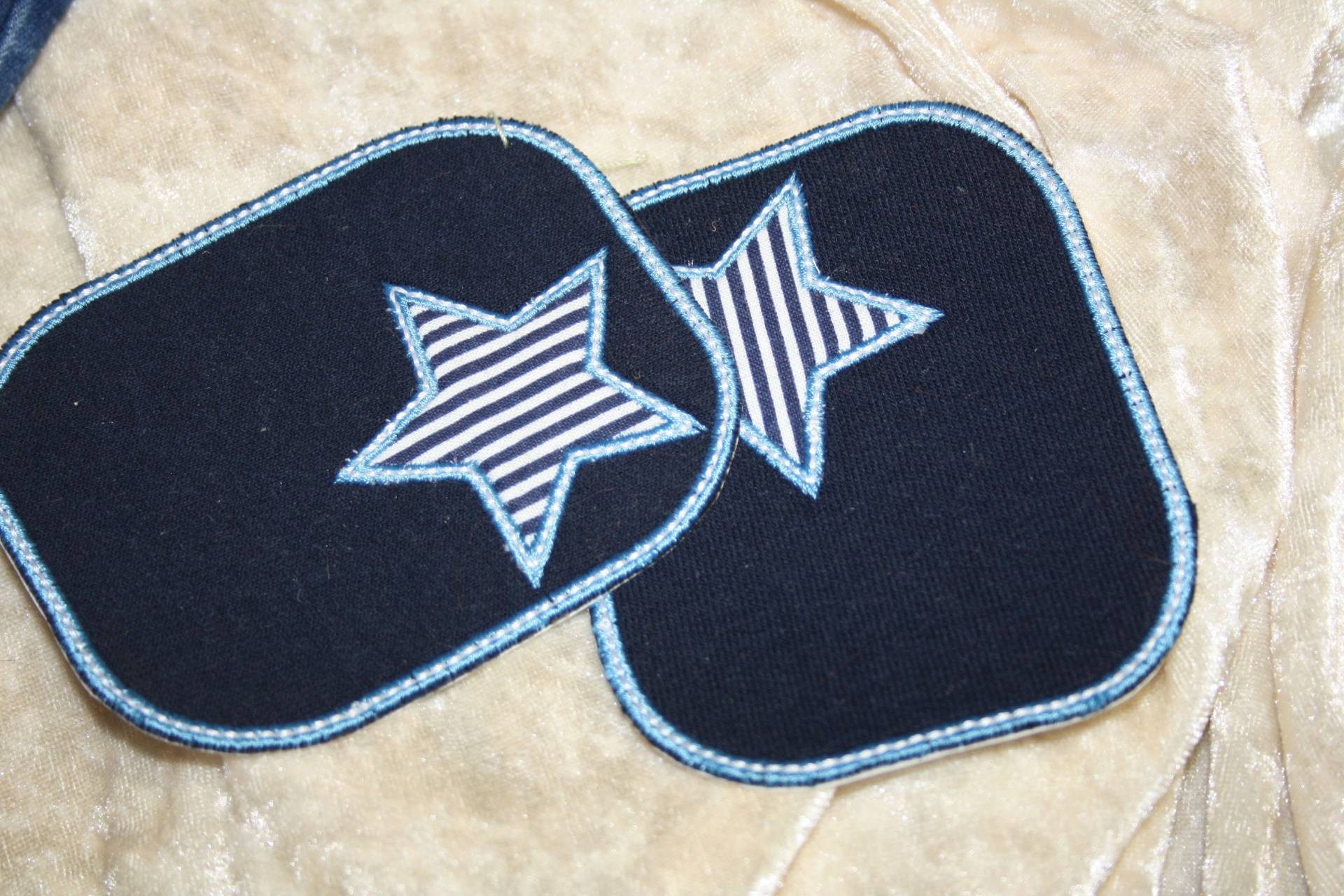 Bügelflicken Patch Aufnäher Für Hosen Reparaturset Kinderhosen Set 2 Stück Rechteckig -Sweatshirt Mit Stern Applikation von TantePe