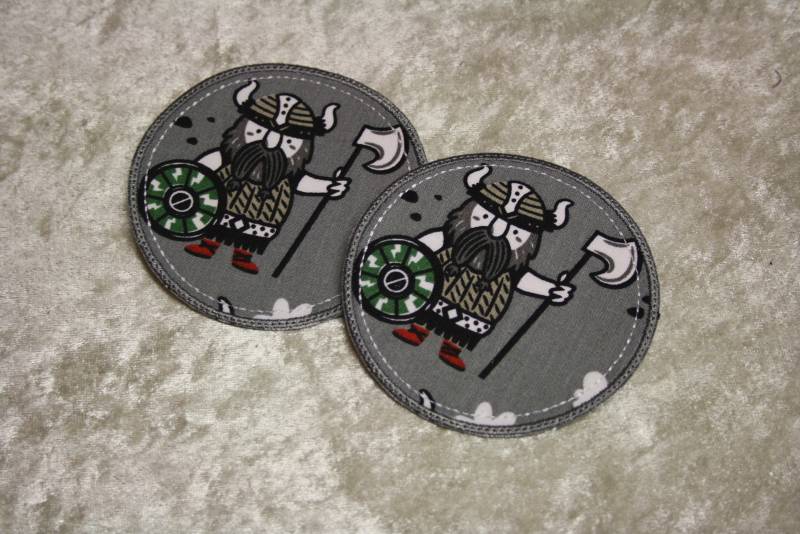 Bügelflicken Patch Aufnäher Für Hosen Reparaturset Kinderhosen Set 2 Stück Rund - Mutiger Wikinger von TantePe