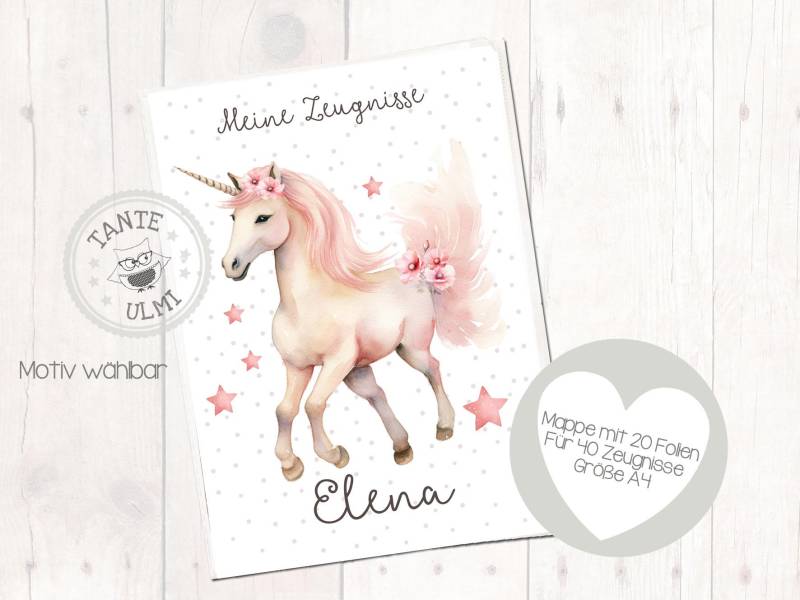 Zeugnismappe Oder Inlay Wählbar Mit Namen Personalisiert von TanteUlmi