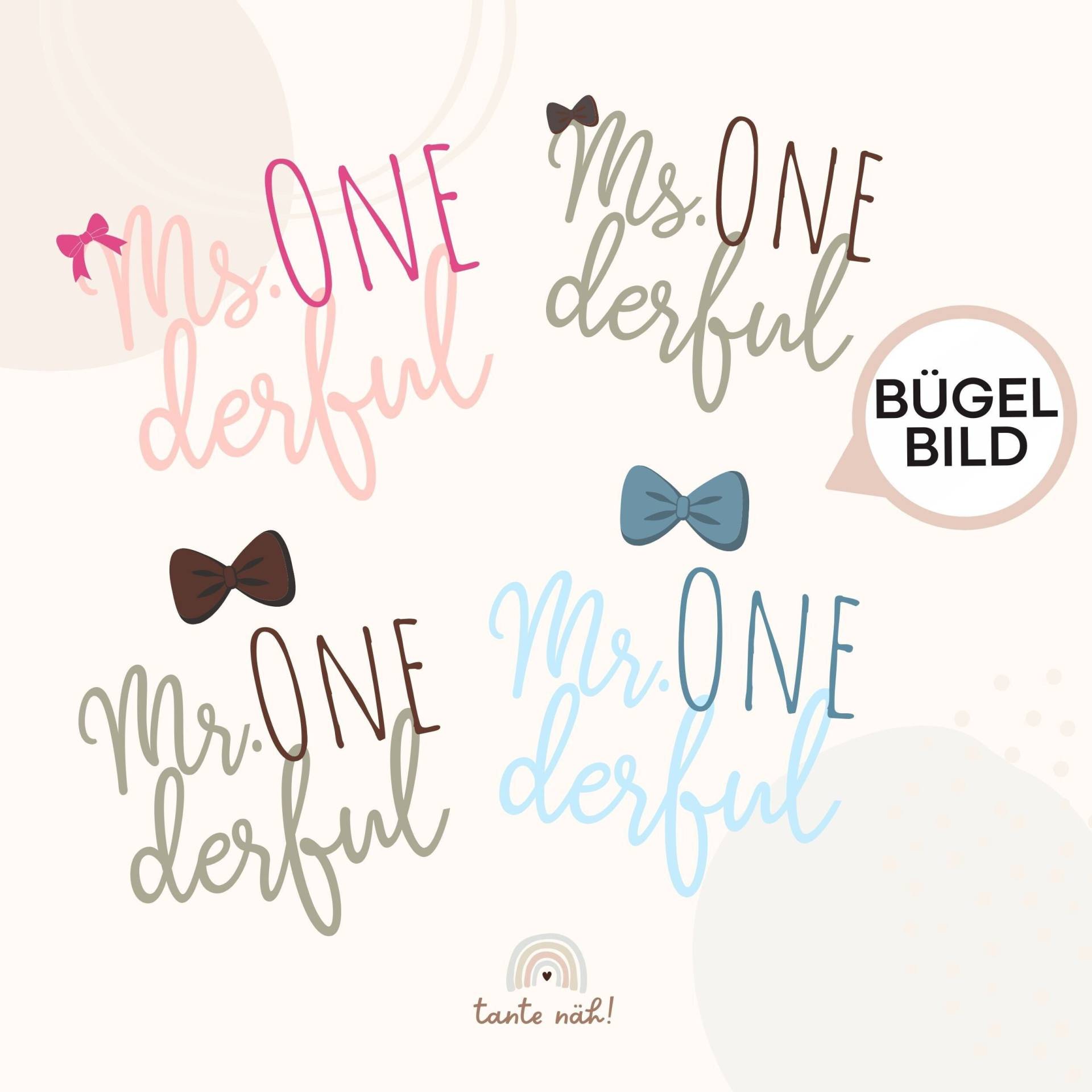 Bügelbild Geburtstag One Onederful | Erster Ms Mr 1 Bügelbild Geburtstag One Onederful | Erster Ms Mr 1 von Tantenaeh