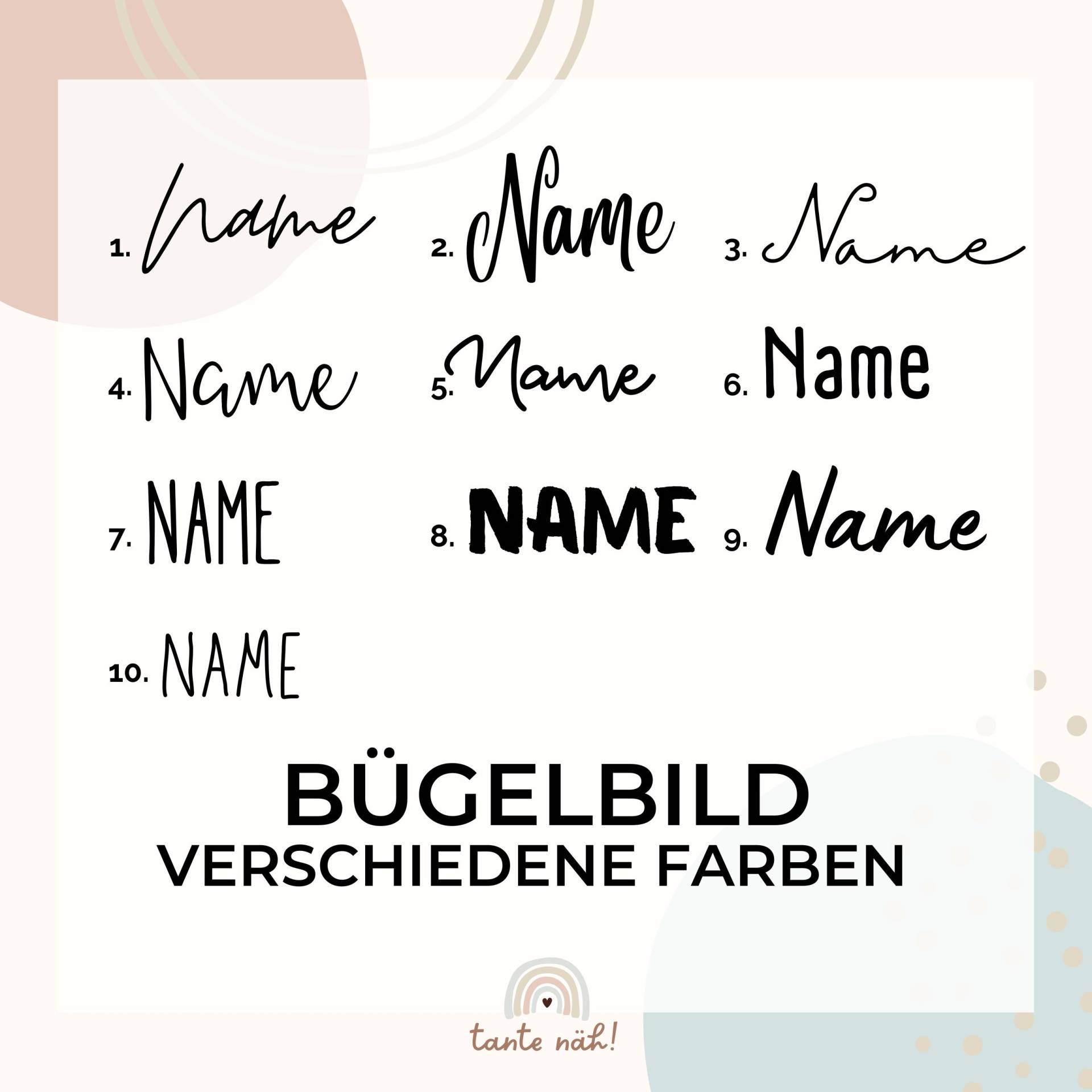 Schriftzug Zum Aufbügeln | Bügelbild Für Textilien Personalisiert Wunschname Name Wunschtext Schriftzug Zum Aufbügeln | Bügelbild Für Textilien Personalisiert Wunschname Name Wunschtext von Tantenaeh