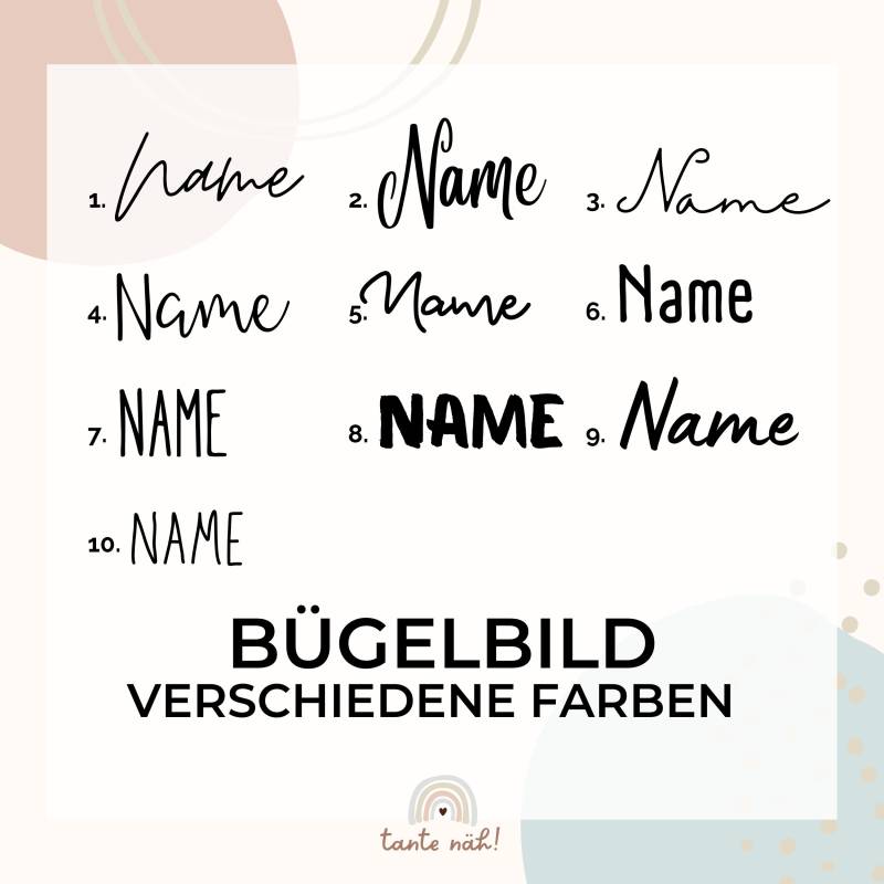 Schriftzug Zum Aufbügeln | Bügelbild Für Textilien Personalisiert Wunschname Name Wunschtext von Tantenaeh