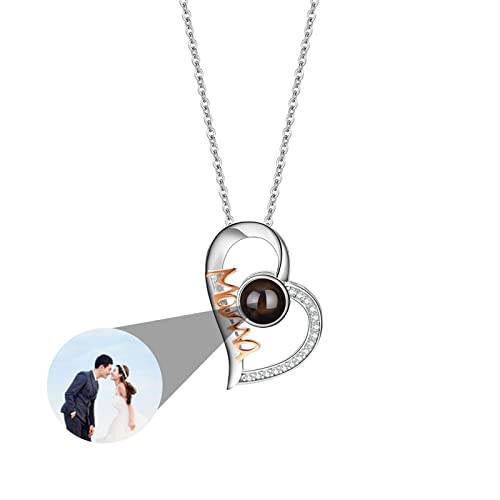 TantricBliss Personalisierte Kette mit Foto Projektion Halskette für Damen Kette mit Bild Erinnerungs Schmuck Geschenk für Mutter Kind Kette Mutter und Tochter Schmuck für Frauen von TantricBliss