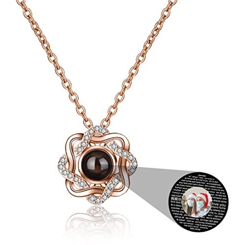 TantricBliss Personalisierte Projektion Kette mit Foto für Frauen - Benutzerdefinierte Foto Liebe Herz Projektion Anhänger Schmuck Memorial Geschenke für Frau Freundin Mutter Tochter von TantricBliss