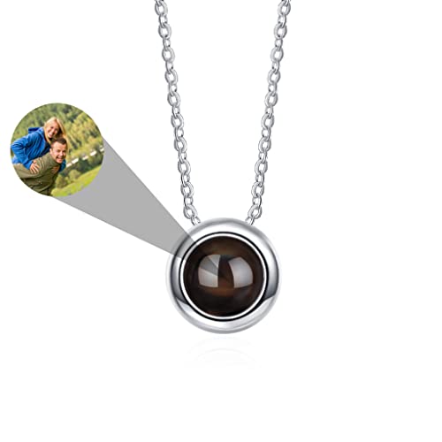 TantricBliss Personalisierte Projektion Kette mit Foto für Frauen - Benutzerdefinierte Foto Liebe Herz Projektion Anhänger Schmuck Memorial Geschenke für Frau Freundin Mutter Tochter von TantricBliss