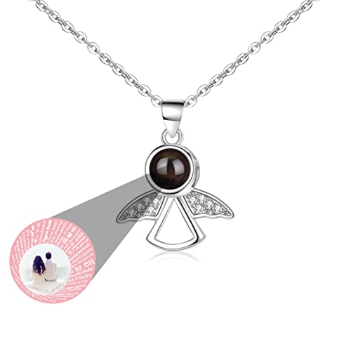 TantricBliss Personalisierte Projektion Kette mit Foto für Frauen - Benutzerdefinierte Foto Liebe Herz Projektion Anhänger Schmuck Memorial Geschenke für Frau Freundin Mutter Tochter von TantricBliss