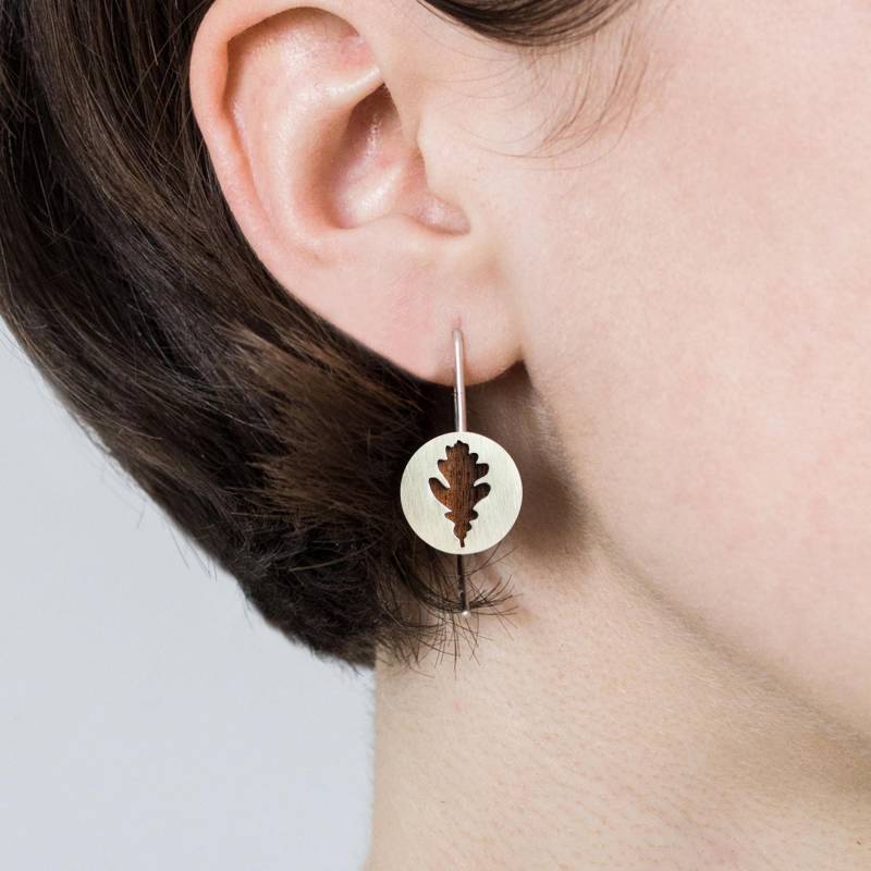 5. Jahrestag Geschenk Für Frau, Hölzerne Und Silberne Blatt-Ohrringe, Handgemachter Hölzerner Schmuck, Natur Inspiriertes Sie 5. Jahrestag Geschenk Für Frau, Hölzerne Und Silberne Blatt-Ohrringe, Handgemachter Hölzerner Schmuck, Natur Inspiriertes Sie von TanukDolotovaJewelry