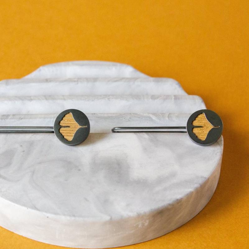 Geschenk Für Frau, Holz Und Silber Blatt Ohrringe, Handgemachte Natur Inspiriert Schmuck, Einzigartige Sie von TanukDolotovaJewelry