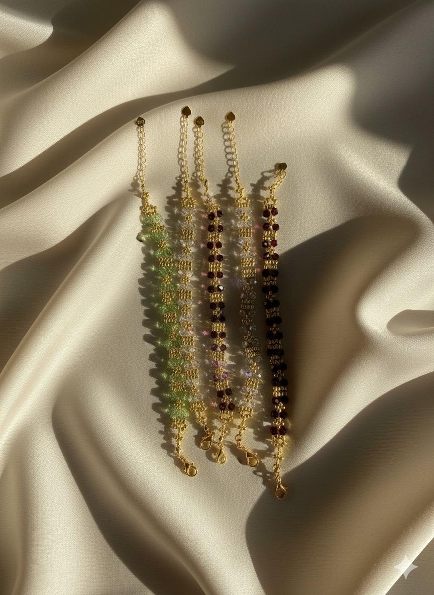 Handgefertigtes Armband "Goldener Glanz" von TanuschkaKud