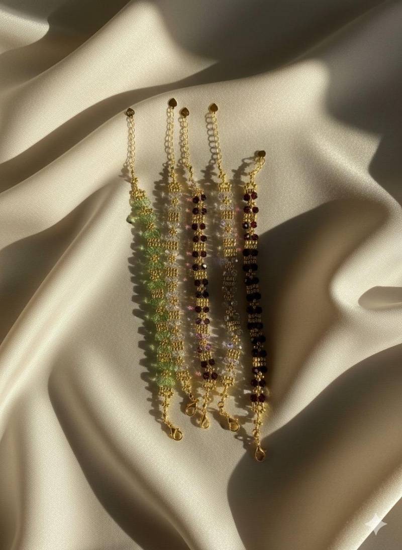 Handgefertigtes Armband "Goldener Glanz" von TanuschkaKud