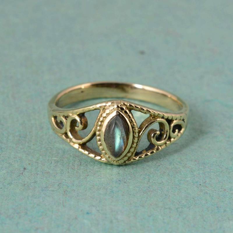 Labradorit Ring, Edelstein Schmuck von Tanusilvershop