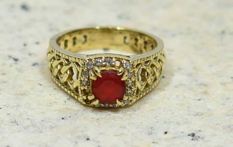 Roter Onyx Ring, Handgefertigter Statement Edelstein Cocktail Boho Designer Frauen Geschenk Für Sie von Tanusilvershop