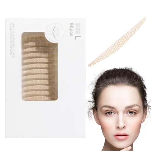 Doppeltes Augenlidband aus Netzstoff, Augenlidband für Balaclava-Augen, 90 x natürliche wasserdichte Aufkleber für die Augenlidkontur, natürliche und wasserdichte Augenlidaufkleber, von Tanxemery