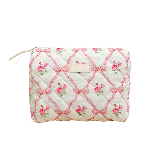 Kosmetiktasche Niedliche Make-up-Tasche Für Frauen, Karierte Kosmetiktasche Beauty Case Schminktasche Damen Reise-Kosmetiktaschen, Gesteppte, Ästhetische Kulturbeutel Mit Blumenmuster Für Frauen Mama Kosmetiktasche Niedliche Make-up-Tasche Für Frauen, Karierte Kosmetiktasche Beauty Case Schminktasche Damen Reise-Kosmetiktaschen, Gesteppte, Ästhetische Kulturbeutel Mit Blumenmuster Für Frauen Mama von Tanxemery