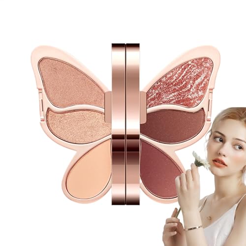 Lidschatten-Palette,Lidschatten-Palette,6 Farben Make-up-Lidschatten | Wasserfester Lidschatten, mattes, schimmerndes Make-up, glitzernde, hochpigmentierte, farbenfrohe Augenkosmetik für Frauen und Mä von Tanxemery