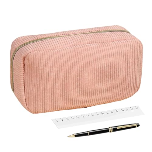 Federmäppchen Etui - Cord Federtasche Organizer Mit Weichem Reißverschluss Maßstab Halter Multifunktional - Weicher Reißverschluss Lineal Halter Multifunktional für Kinder Jugendliche von Tanxier