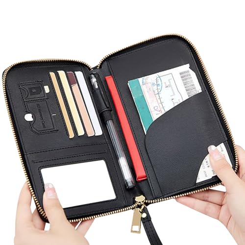 Reisepasshülle Für Damen,PU Leder Passhalter Mit Mehreren Kartenfächern - Wasserdichter Organizer Für Geldbörse Und Reisedokumente von Tanxier