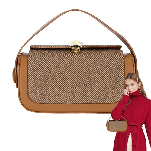 Tanxier Kleine Schultertasche | Modische Tragetasche | Stoff Umhängetasche mit Klappe Griff und Reißverschluss Elegante Damenhandtasche für Business Hochzeit Freizeit Tanxier Kleine Schultertasche | Modische Tragetasche | Stoff Umhängetasche mit Klappe Griff und Reißverschluss Elegante Damenhandtasche für Business Hochzeit Freizeit von Tanxier