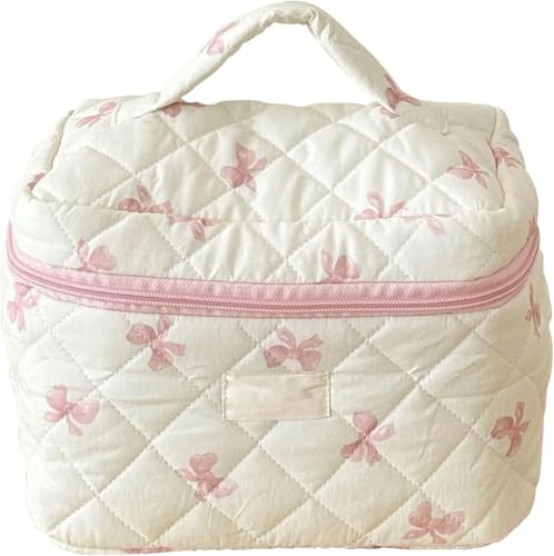 Blumen Kulturtasche Damen Kleine Kosmetiktasche Kulturbeutel Portable Make Up Tasche Stoff Schminktasche Organizer mit Reißverschluss Waschtasche für Kinder Damen (L) von TanyoKing