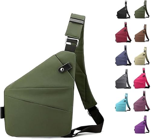 TanyoKing Gipfelfreund Anti Diebstahl Tasche, Diebstahlsichere Umhängetasche, Wasserresistent Sling Bag, Anti-Diebstahl Sling Bag, Wasserresistent, Anti Diebstahl Tasche Damen (A, Linke Schulter) von TanyoKing
