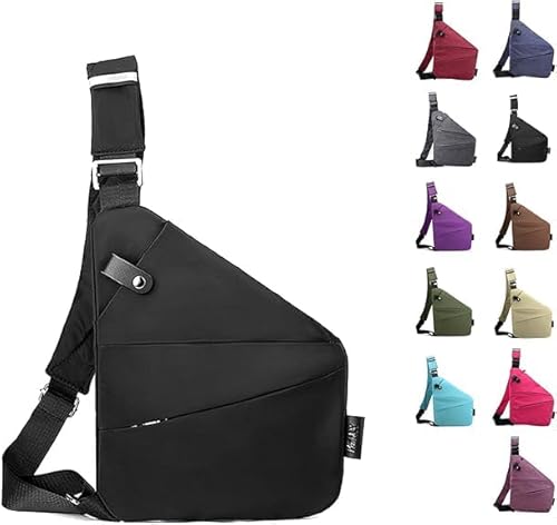 TanyoKing Gipfelfreund Anti Diebstahl Tasche, Diebstahlsichere Umhängetasche, Wasserresistent Sling Bag, Anti-Diebstahl Sling Bag, Wasserresistent, Anti Diebstahl Tasche Damen (C, Rechte Schulter) von TanyoKing