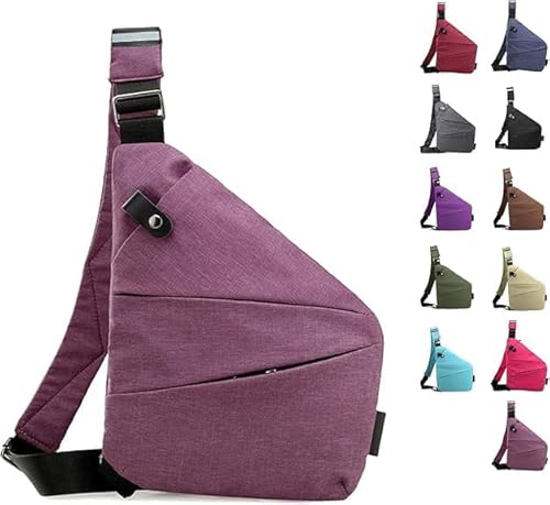 TanyoKing Gipfelfreund Anti Diebstahl Tasche, Diebstahlsichere Umhängetasche, Wasserresistent Sling Bag, Anti-Diebstahl Sling Bag, Wasserresistent, Anti Diebstahl Tasche Damen (D, Linke Schulter) von TanyoKing
